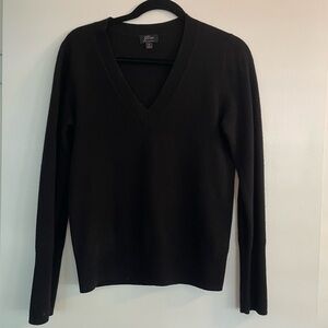 J.Crew Black Cashmere V-Neck Sweater